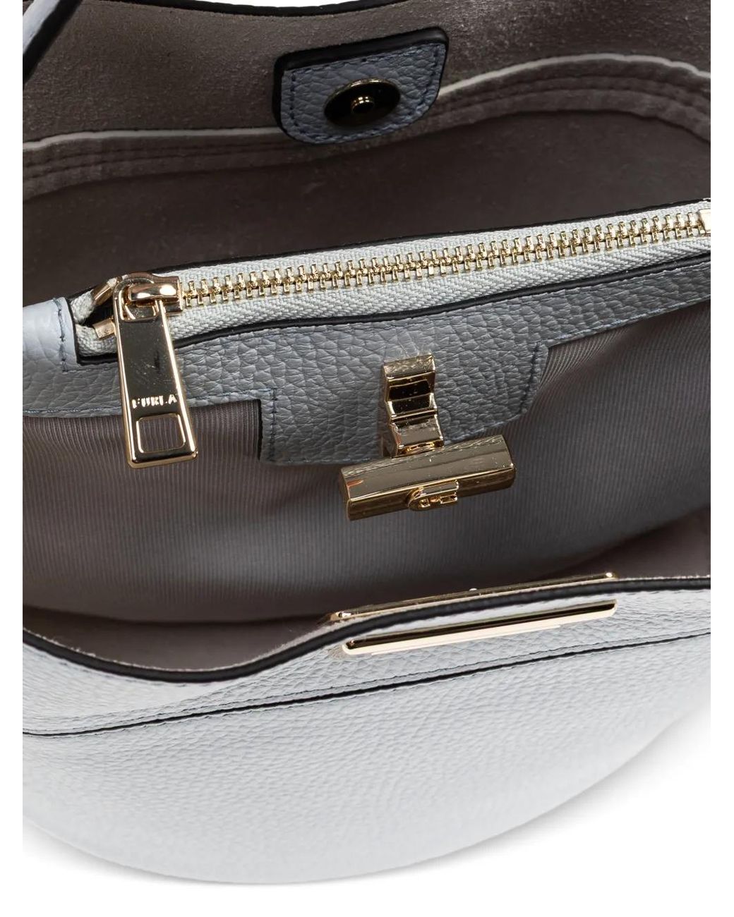 Furla Gray 'Amelia Mini' Bucket Handheld Bag