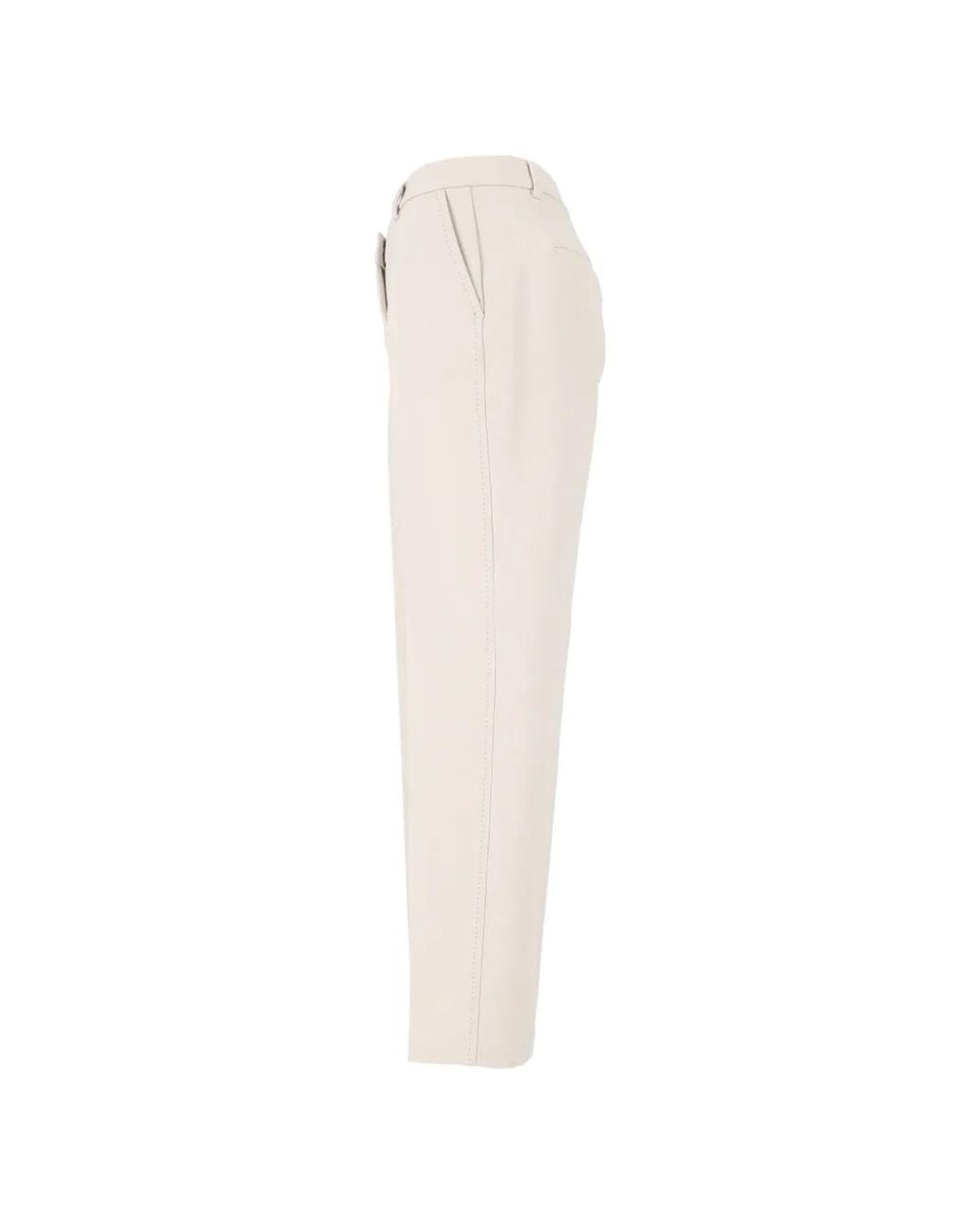Peserico White Pressed-Crease Belt-Loop Trousers