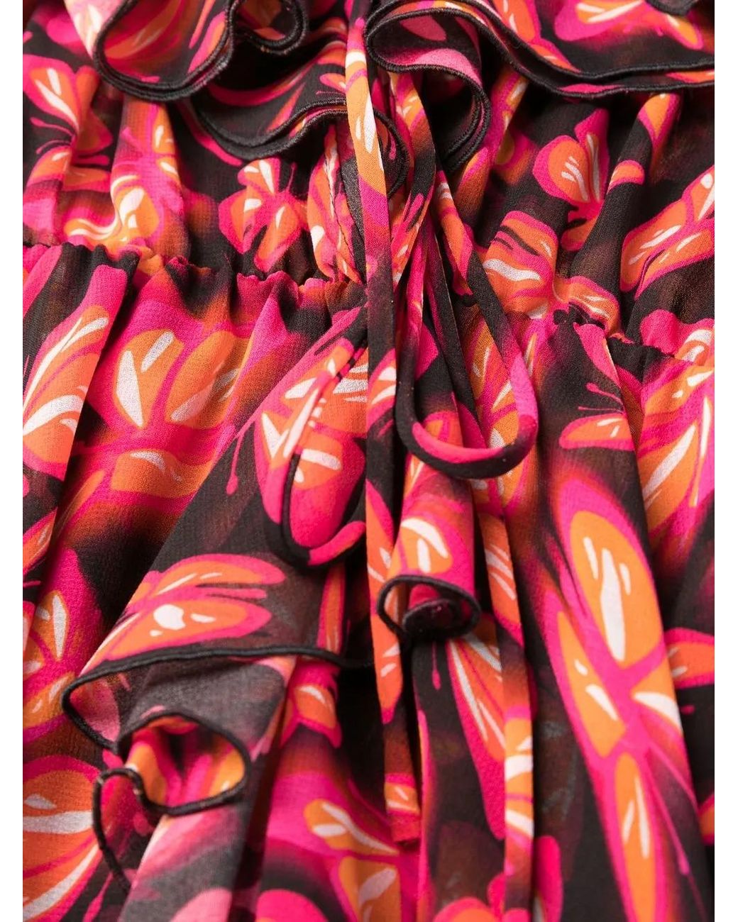 MSGM Mini-Jurk Met Vlinder Patroon in het Red