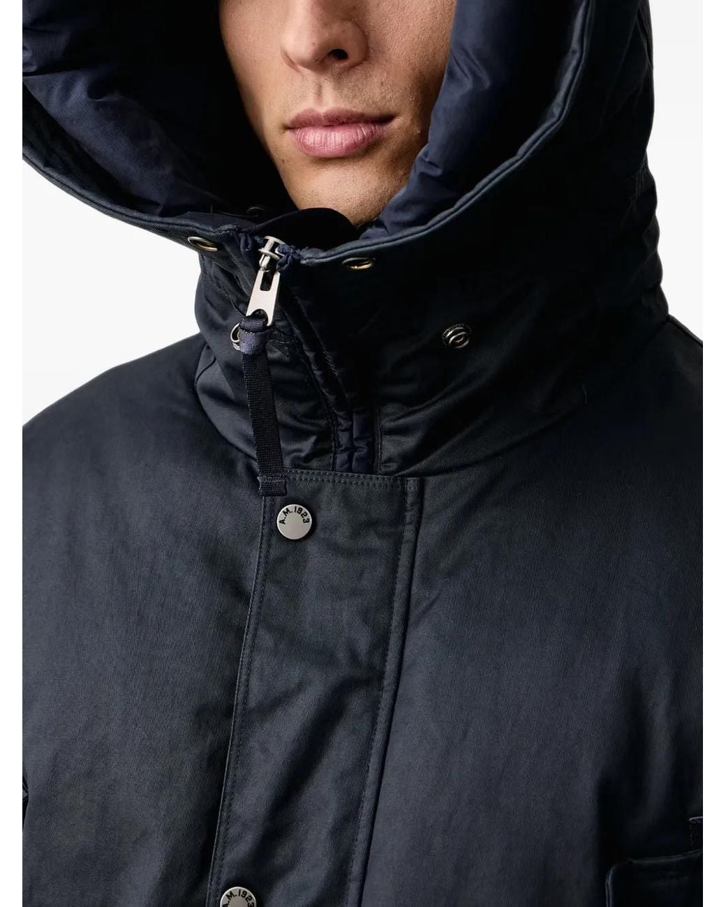 Aeronautica Militare Blue Doudoune À Capuche for men