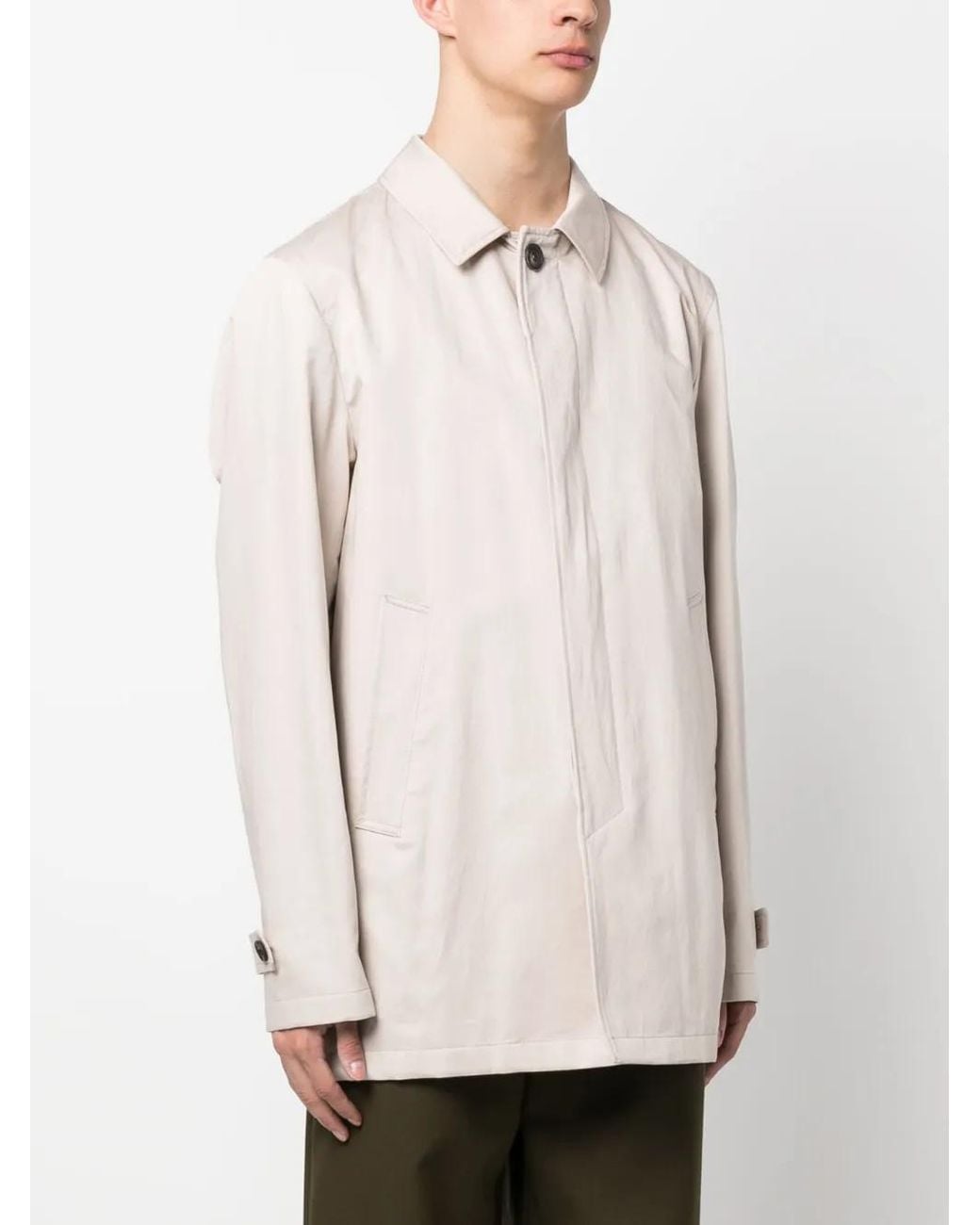 Herno White Single-Breasted Coat for men