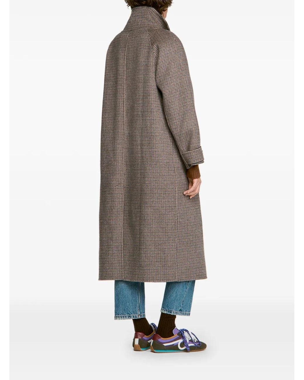 Sandro Brown Oversized Check Coat