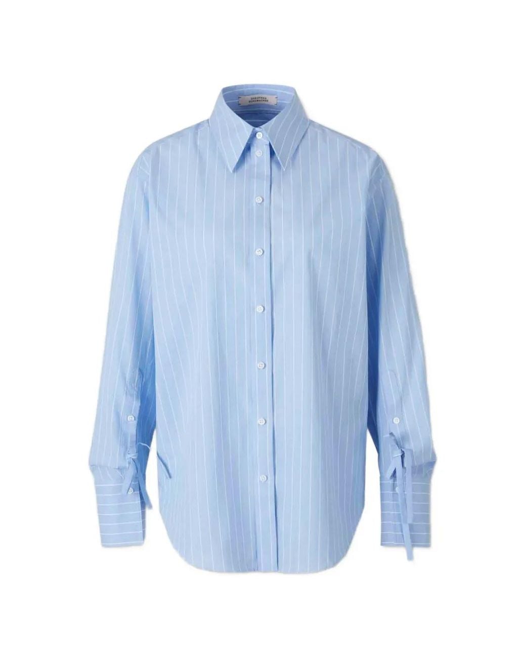 Dorothee Schumacher Blue Striped Tie-Detail Shirt