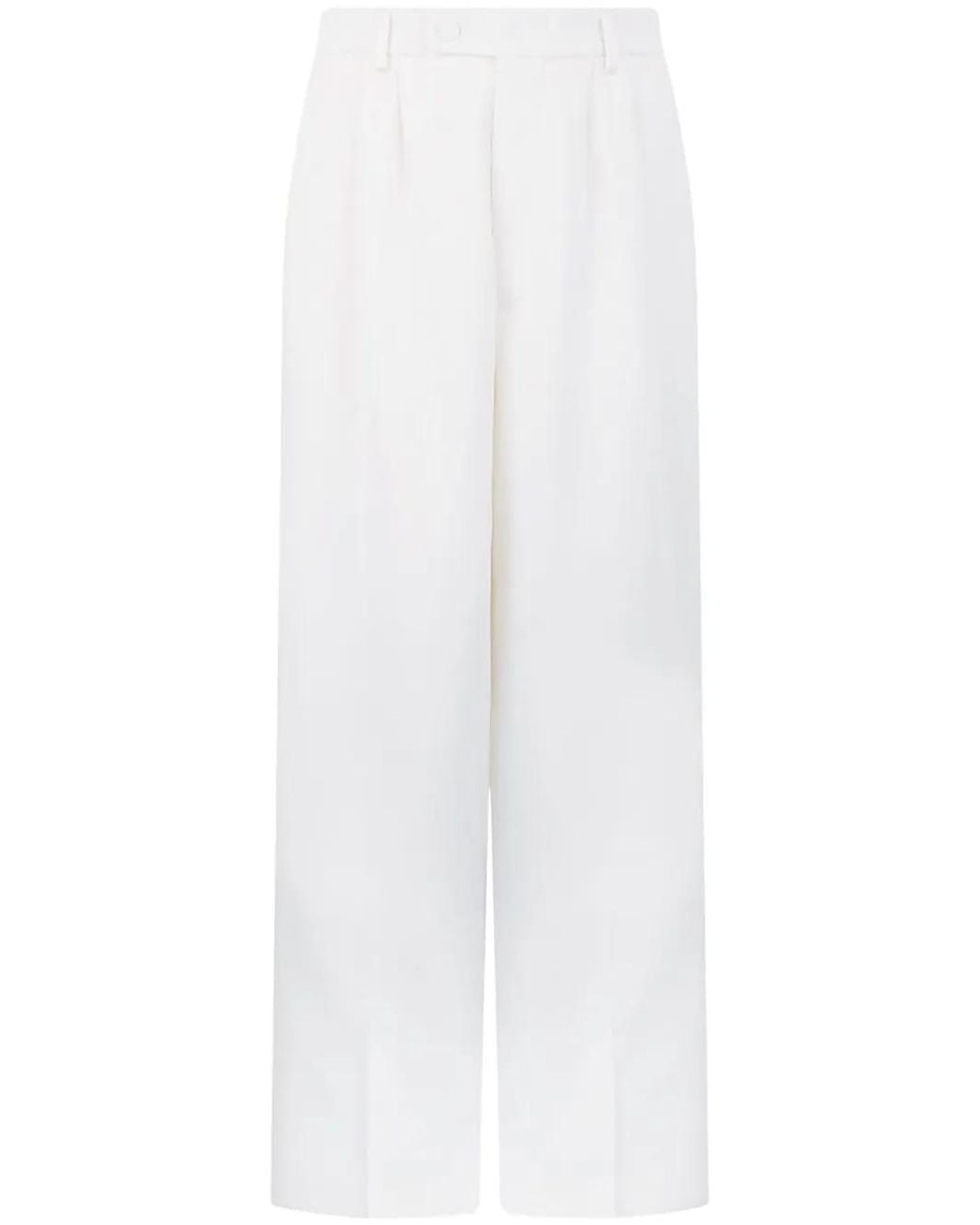 Gcds White Enver Satin Trousers for men
