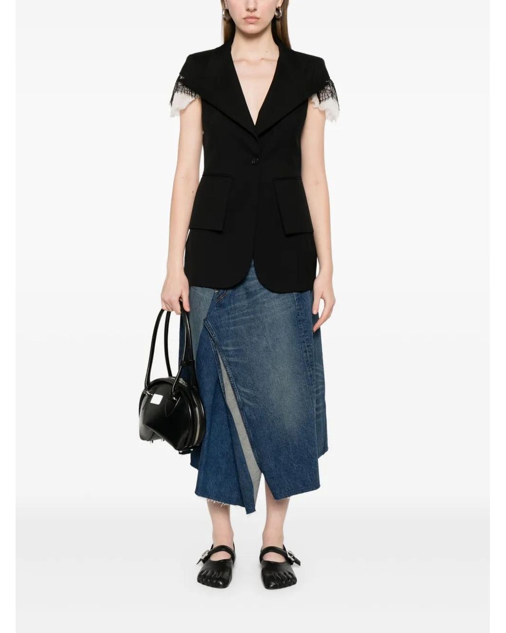Junya Watanabe Blue Denim Asymmetric Skirt