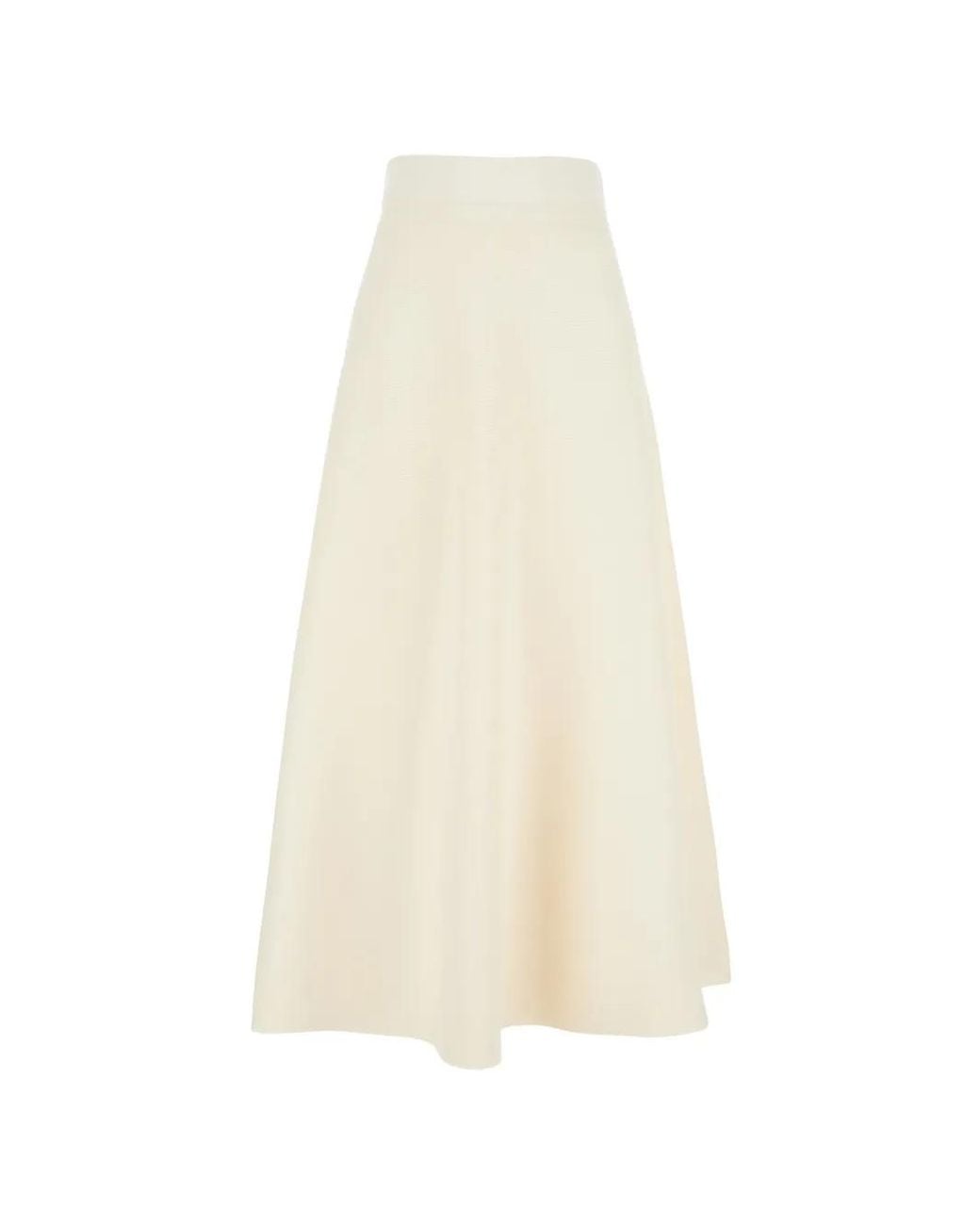 Max Mara White Abbono A-Line Midi Skirt