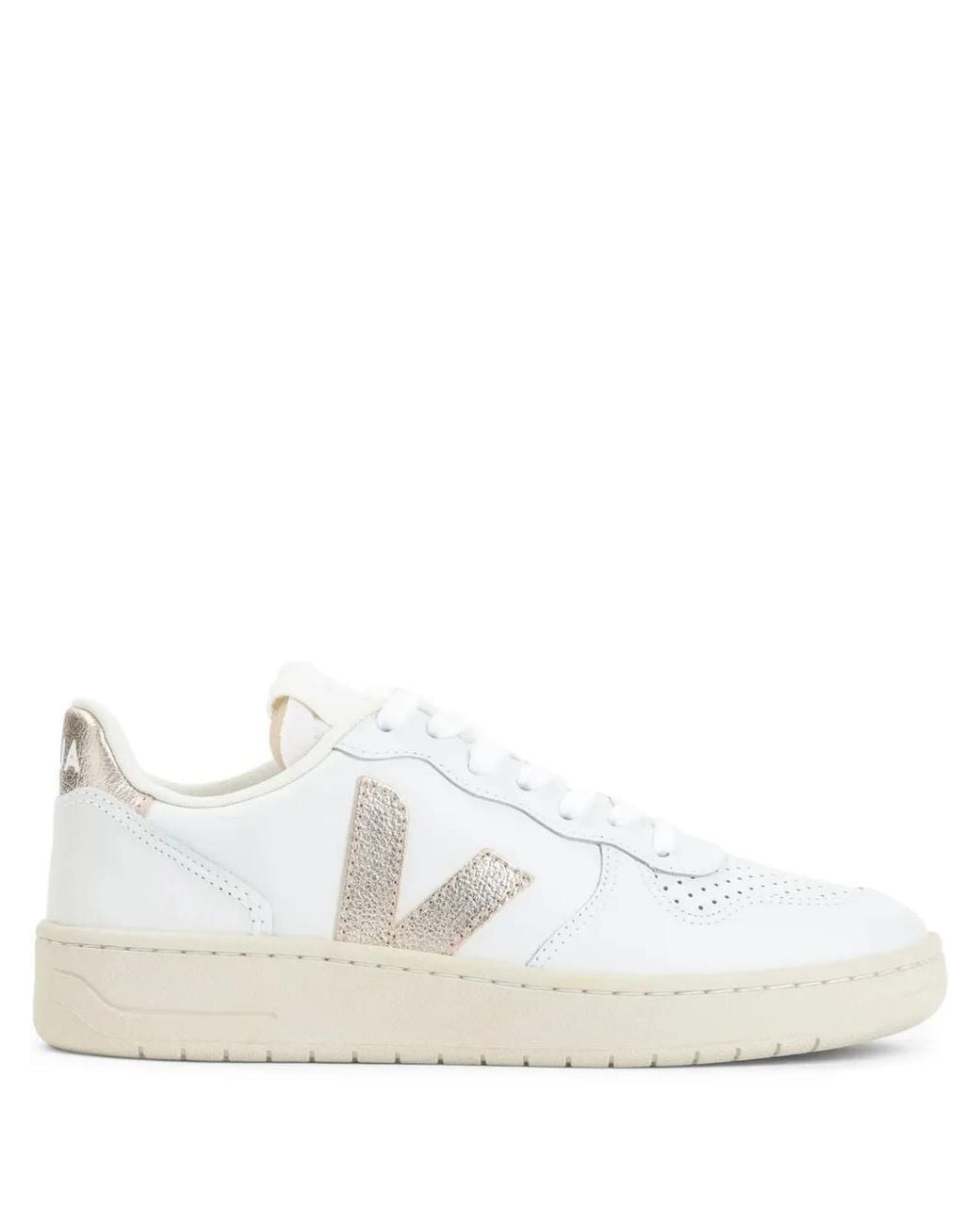 Veja White V-10 Leather Extra Sneakers