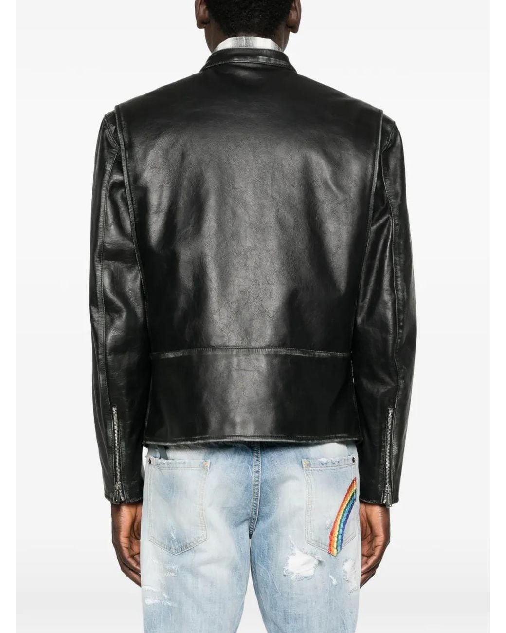 DSquared² Black Solid Mandarin Collar Jacket for men