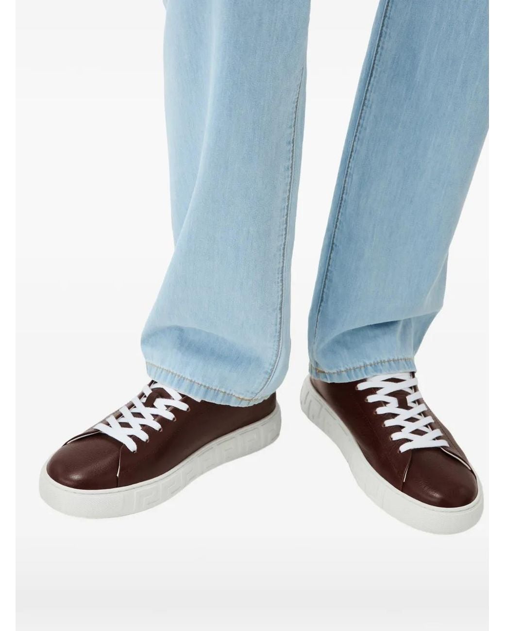 Sneakers Greca di Versace in Brown da Uomo