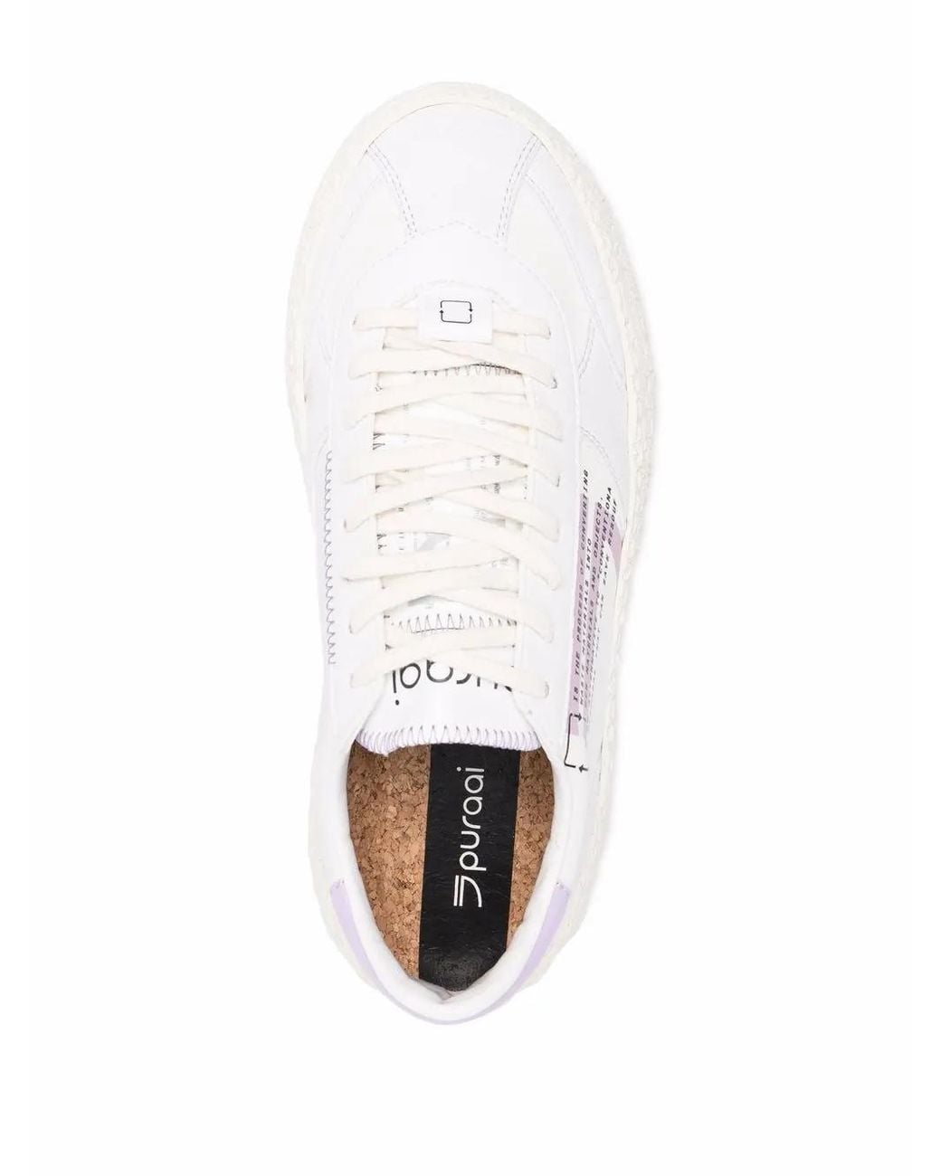 PURAAI White Slogan-Print Low Top Sneakers