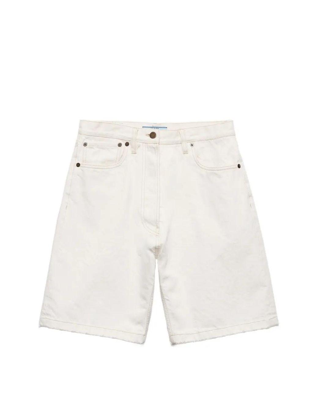 Prada White Old Denim Bermudas