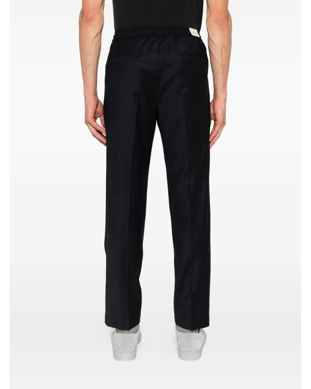 Briglia 1949 Black Drawstring Wool Trousers for men
