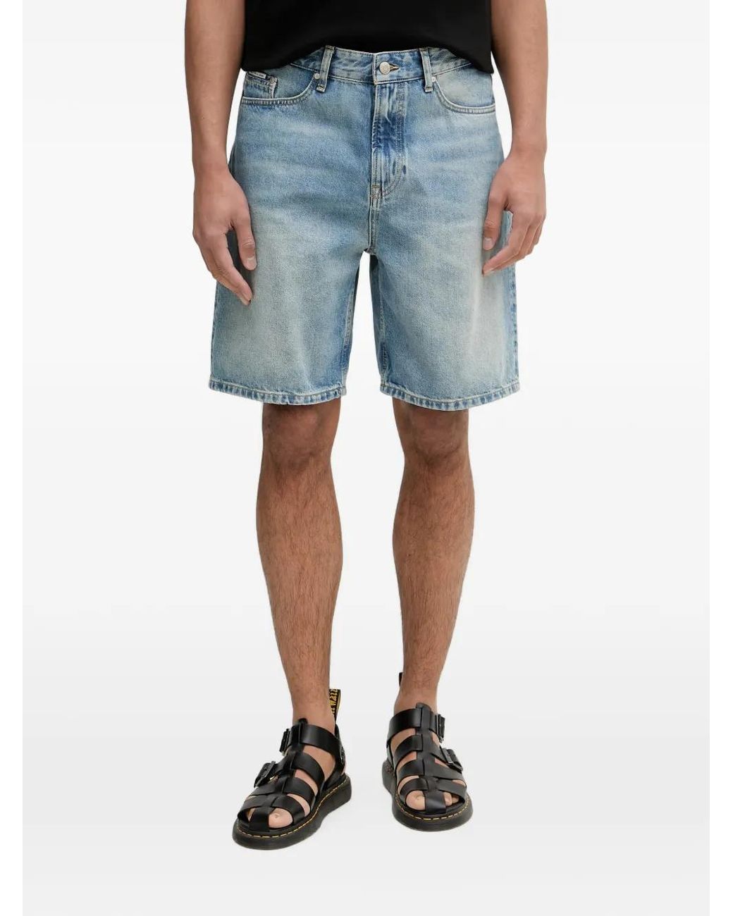 Marc O' Polo Blue Faded Denim Shorts for men