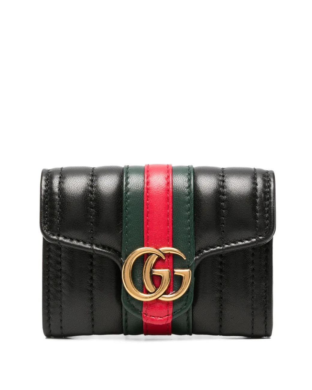 Gucci Black Gg Marmont Quilted Leather Wallet