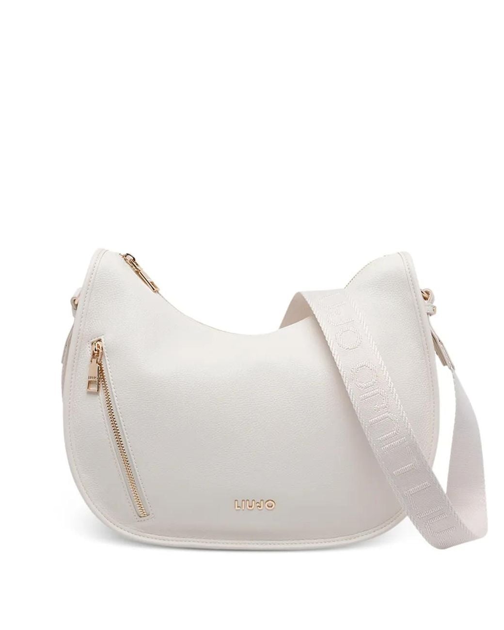 Liu Jo White Medium Zip-Up Shoulder Bag