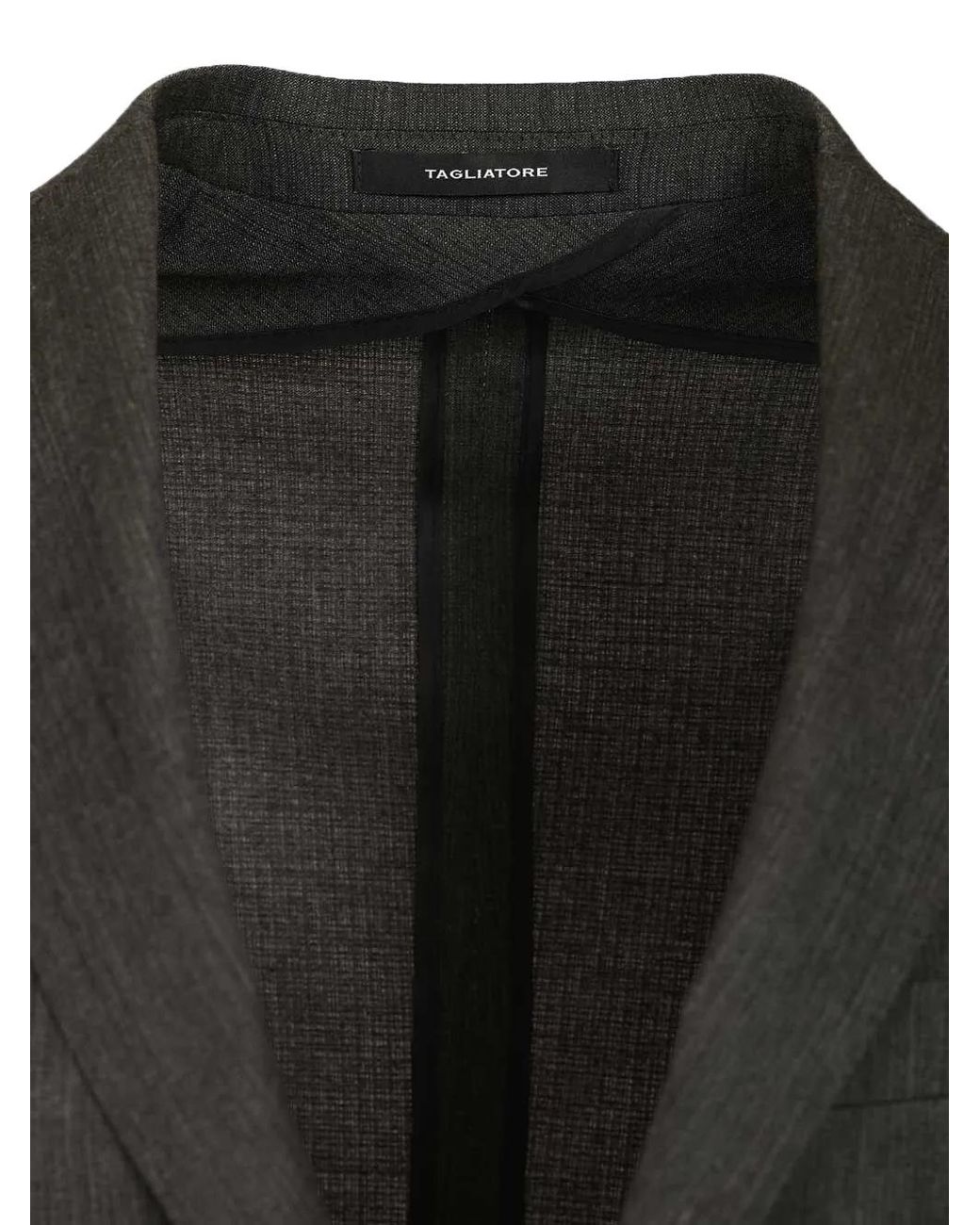 Tagliatore Black Notched-Lapel Single-Breasted Suit for men
