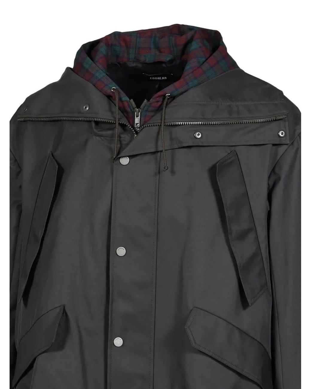 Egonlab Black Hooded Track Jacket for men