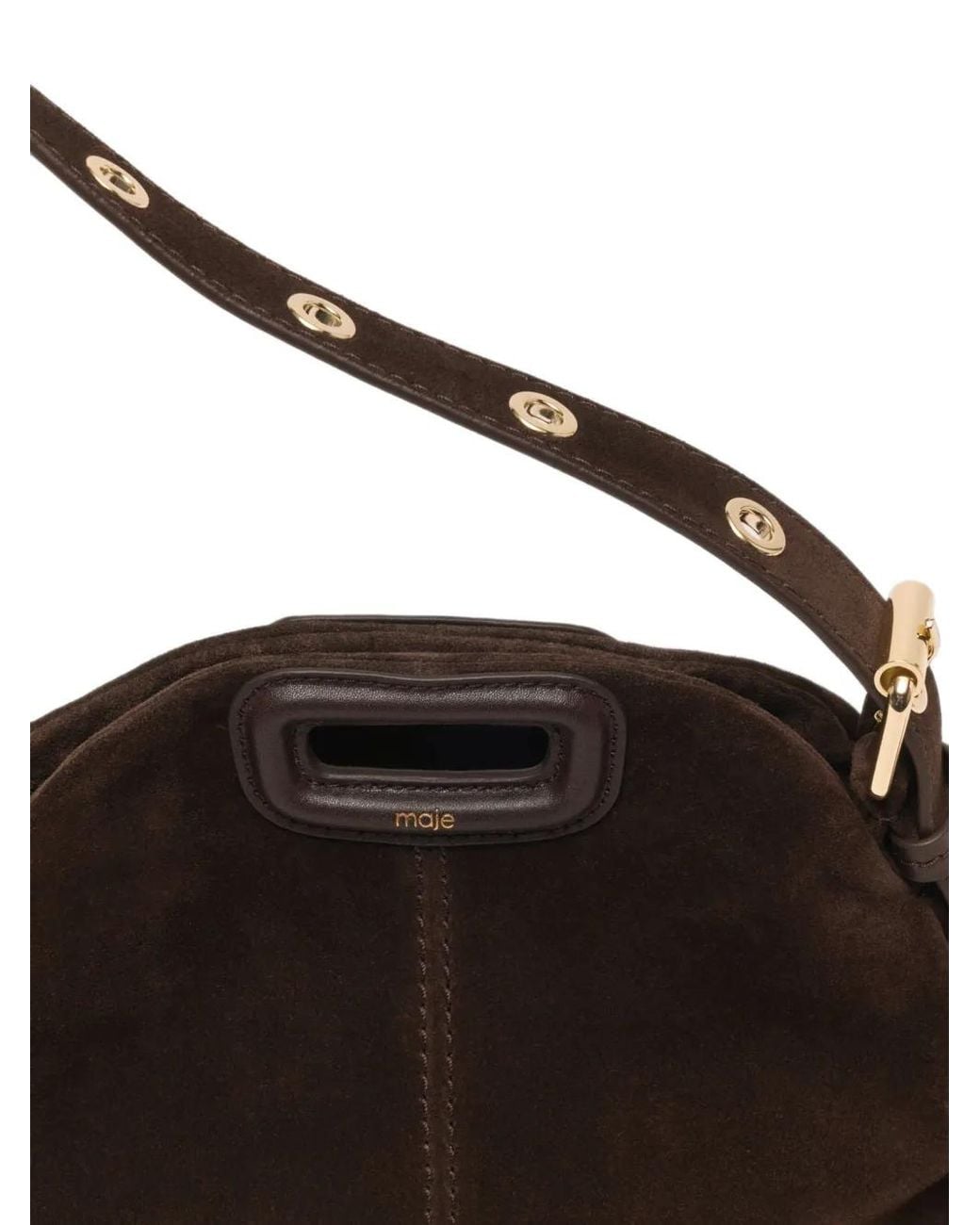 Maje Black Suede Leather Mini Miss M Bag