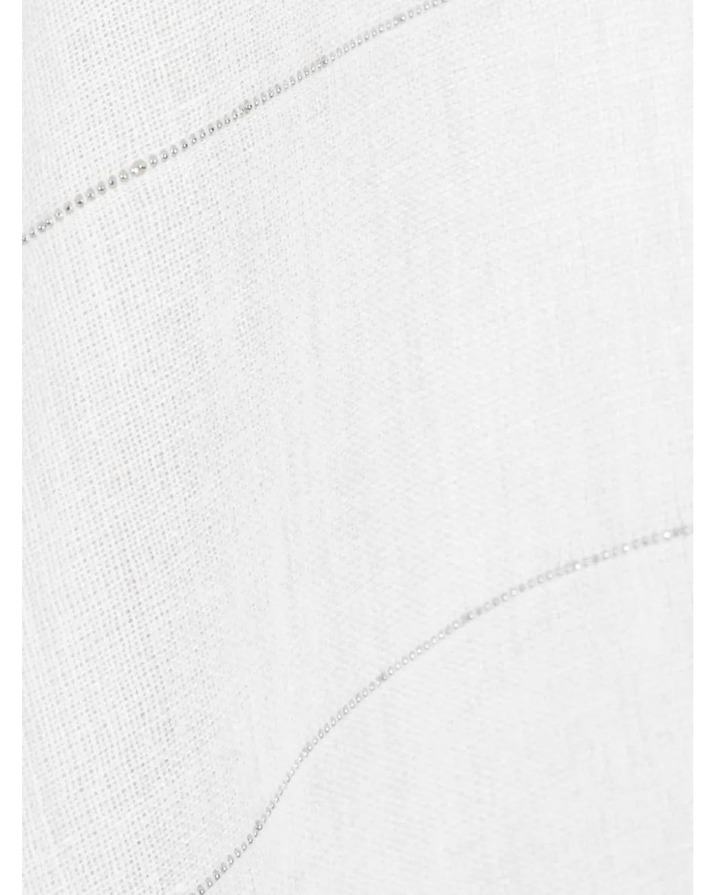 Peserico White Frayed Striped Coat