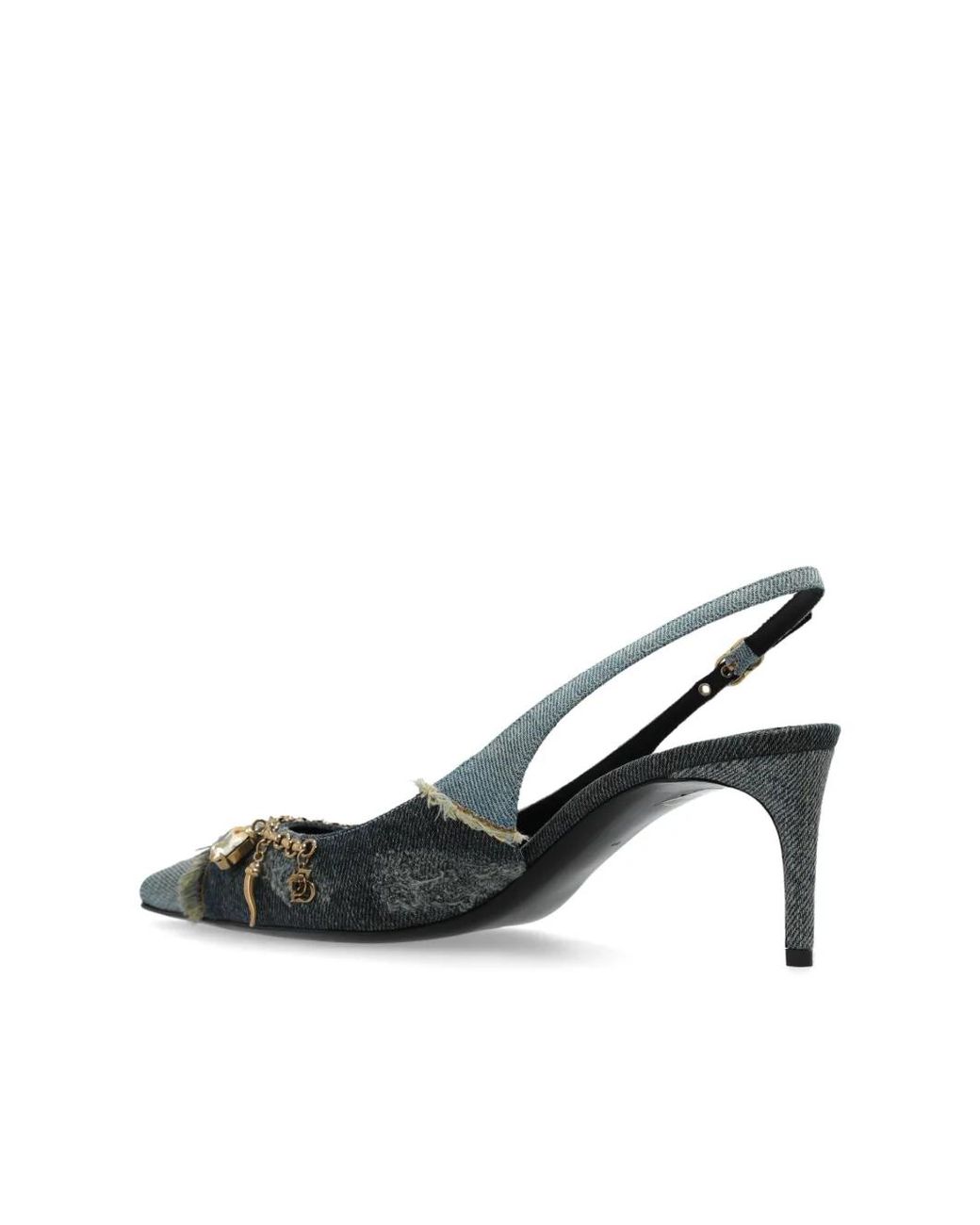 Dolce & Gabbana Metallic Patchwork Denim Pumps