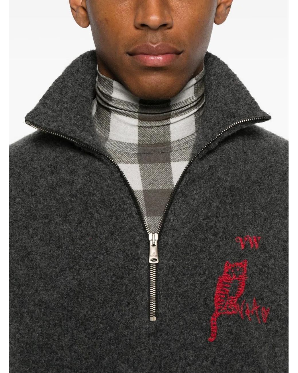 Vivienne Westwood Black Embroidered-Logo Sweater for men