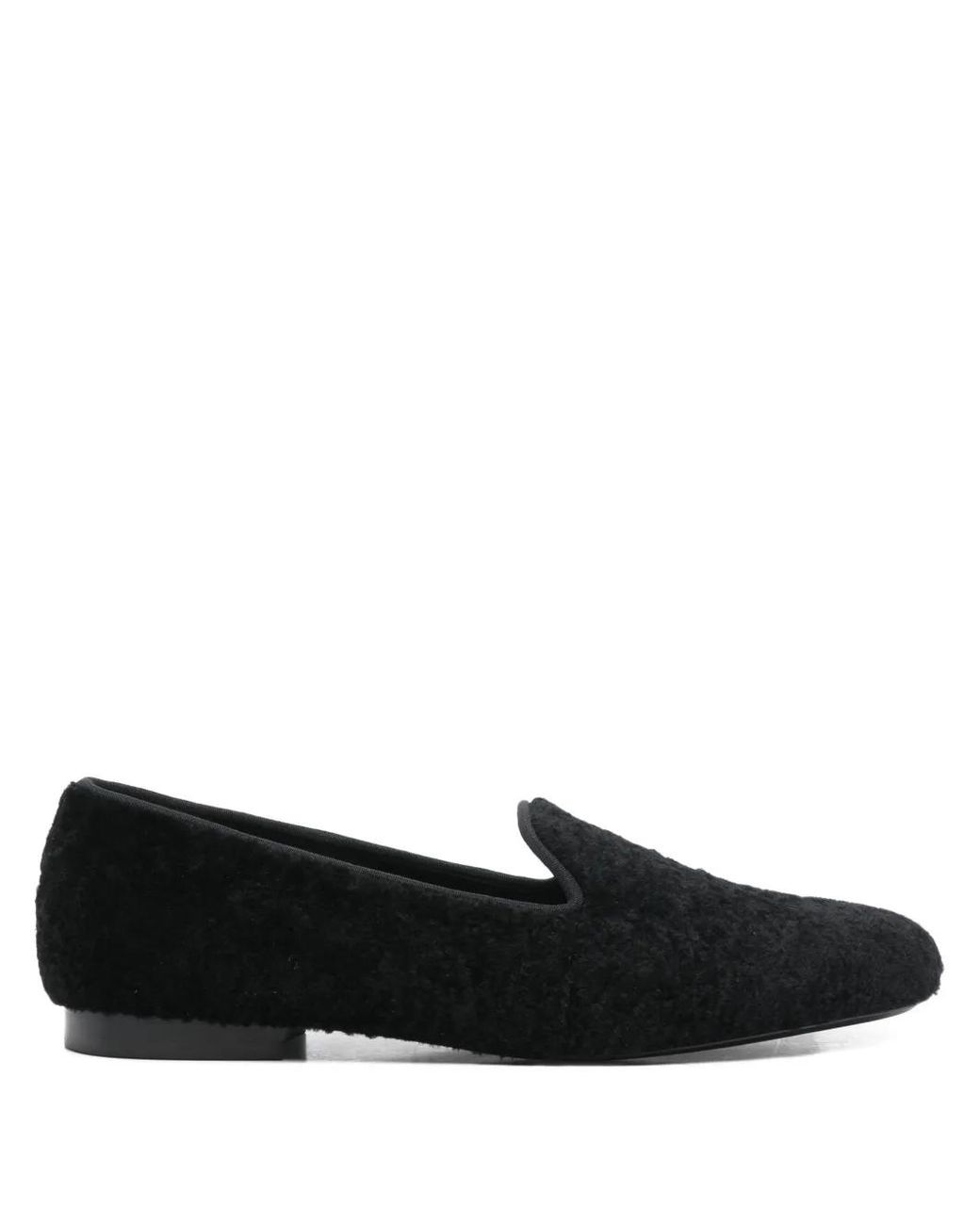 Totême Black Shearling Loafers
