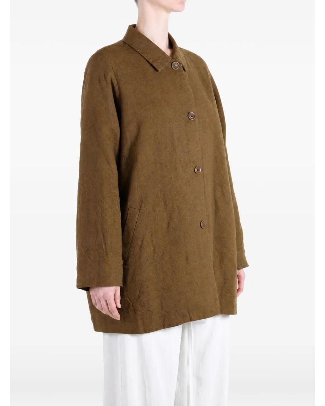 Casey Casey Natural Soleil Check-Pattern Button-Up Jacket