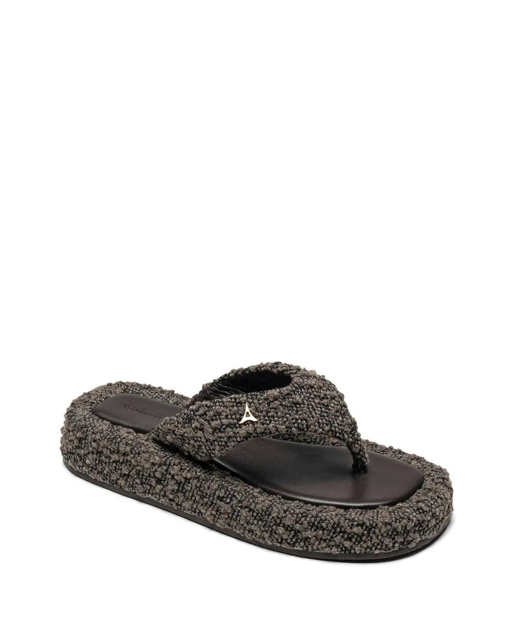 Manière De Voir Black Rosalie Bouclé Flatform Sandals