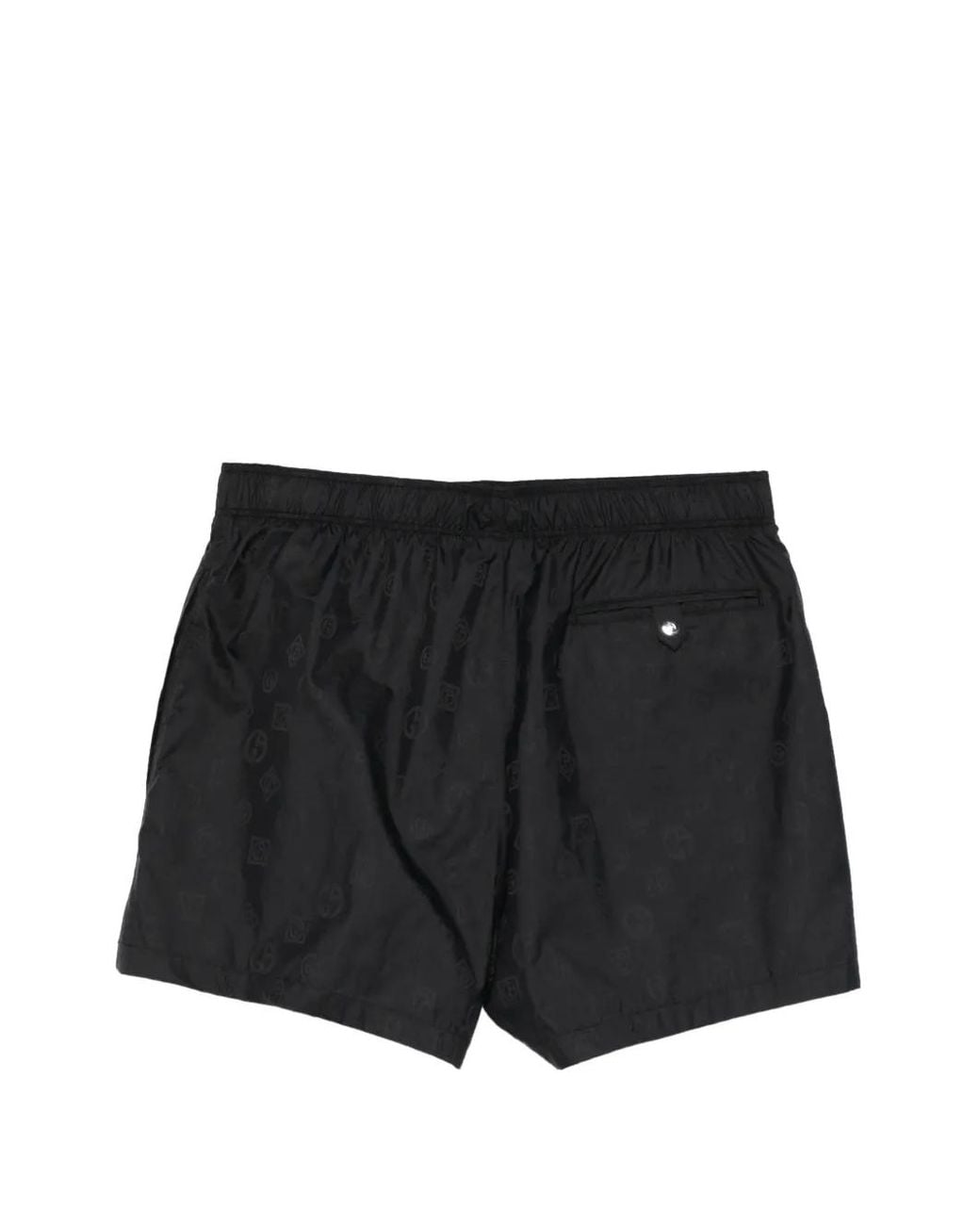 Giorgio Armani Black Monogram Swim Trunks for men