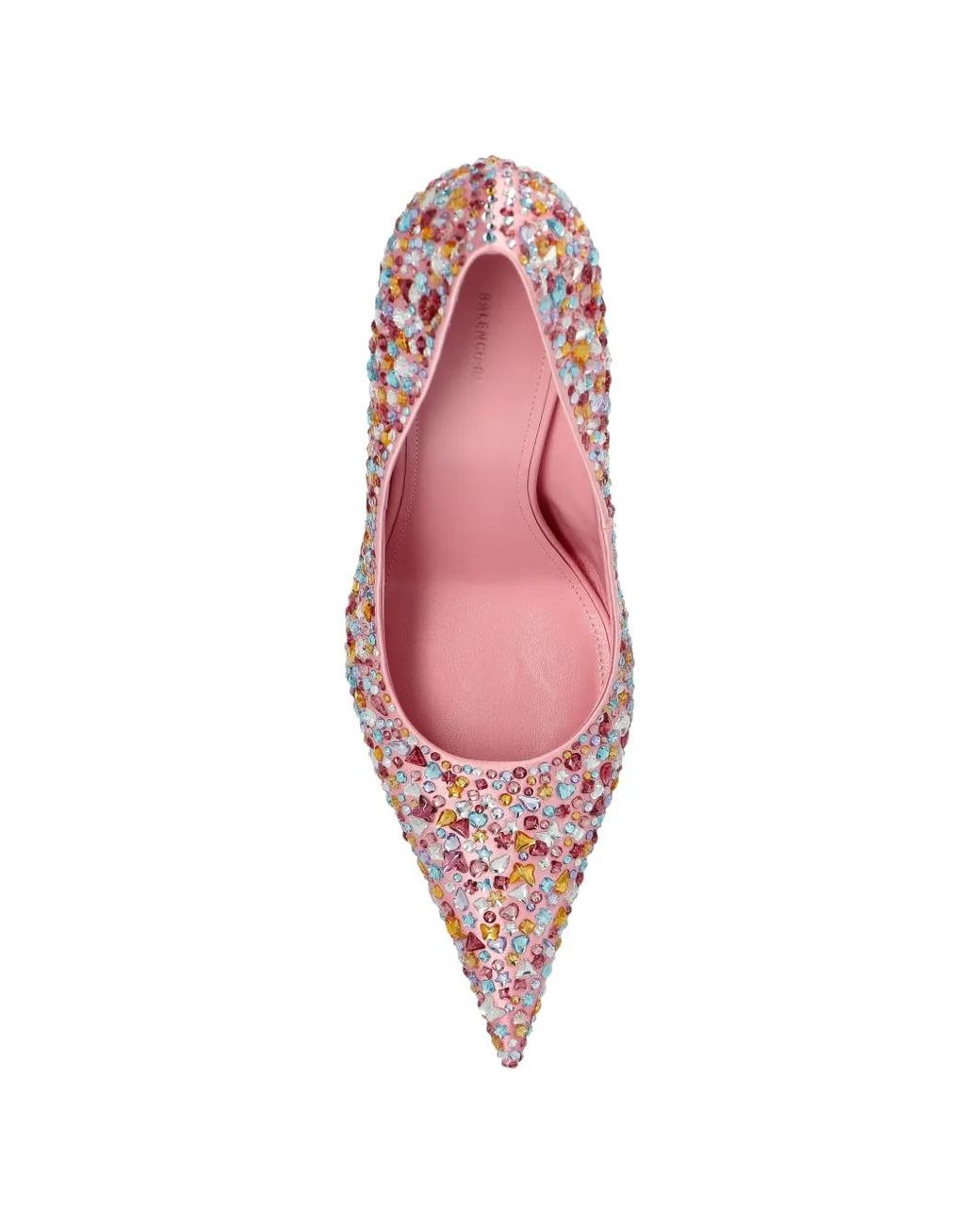 Balenciaga Pink Gem-Embellished Pointed-Toe Pumps