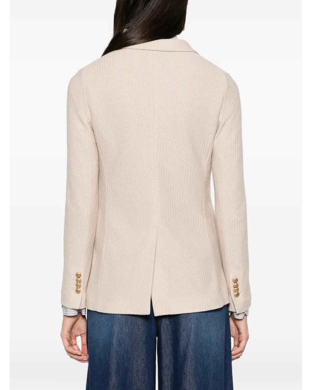 Circolo 1901 Natural Double-Breasted Wool Blazer