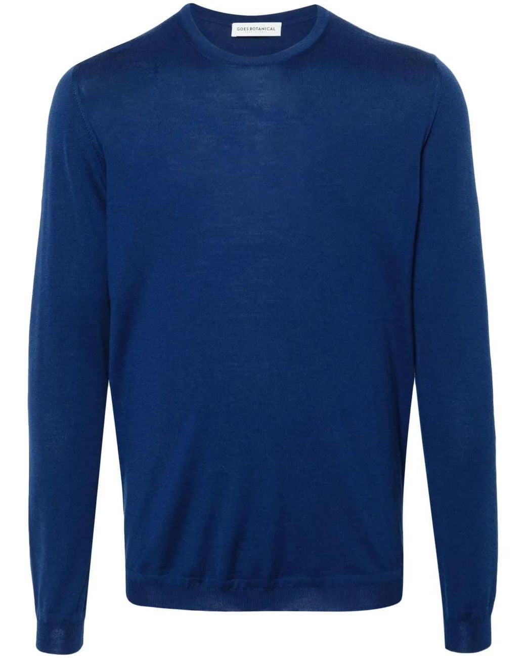GOES BOTANICAL Blue Merino-Wool Sweater for men