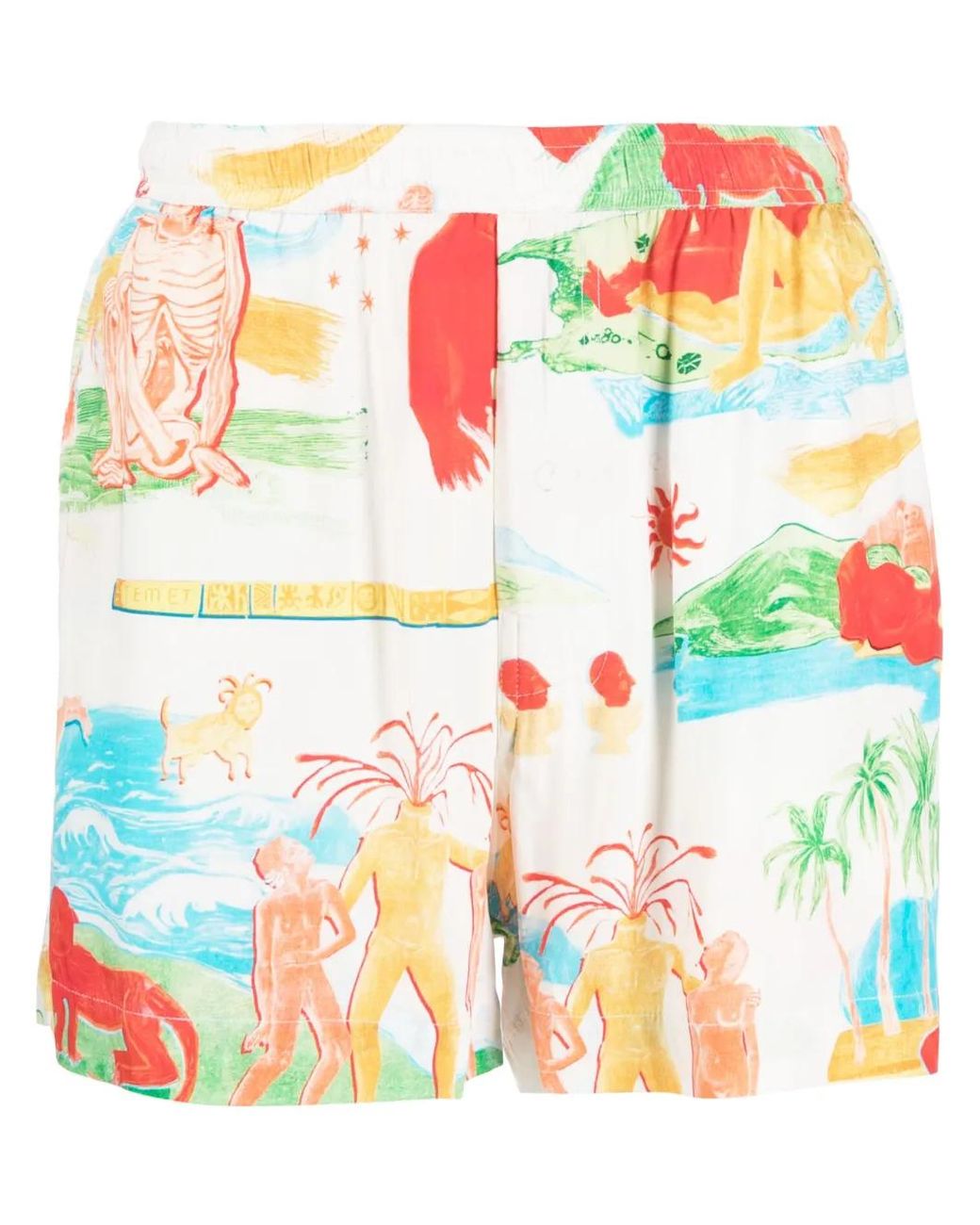 Endless Joy White Far Away Places Printed Shorts for men
