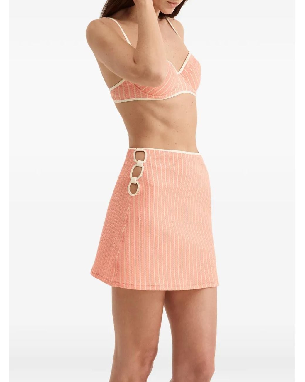 Eres Pink Poolside Stripe Mini Skirt