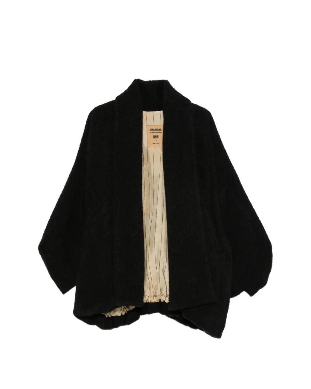 Uma Wang Black Knook Shawl-Collar Oversized Jacket