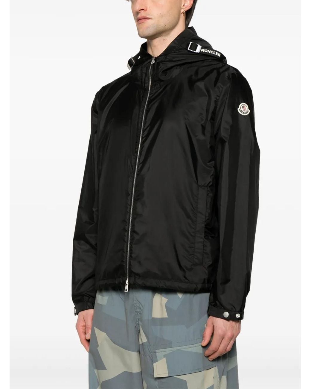 Moncler Black Remoray Zip, Cappuccio Giubbino for men