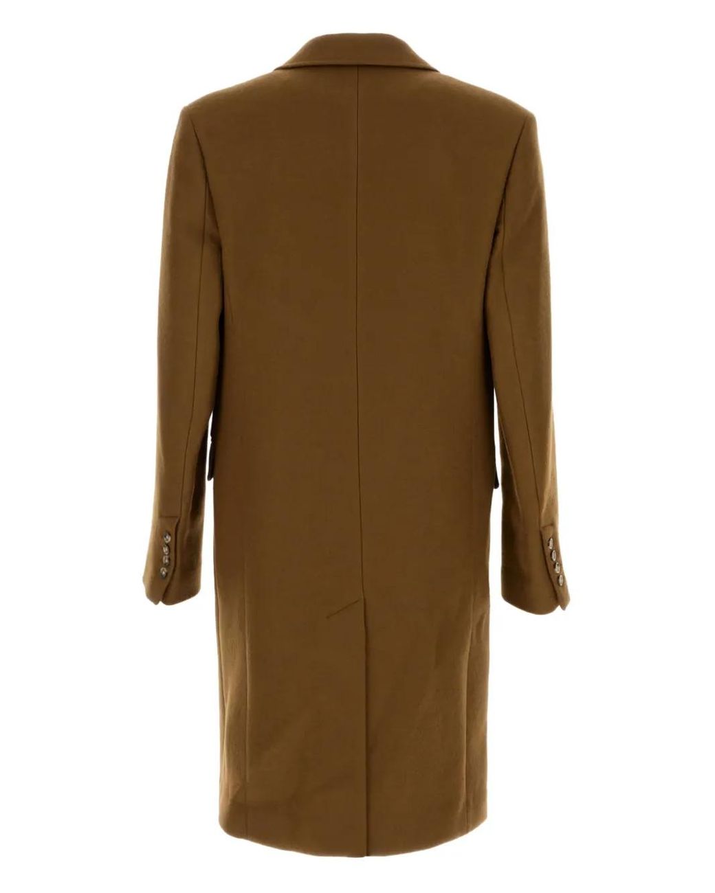 AMI Natural Virgin Wool Single-Breasted Coat for men