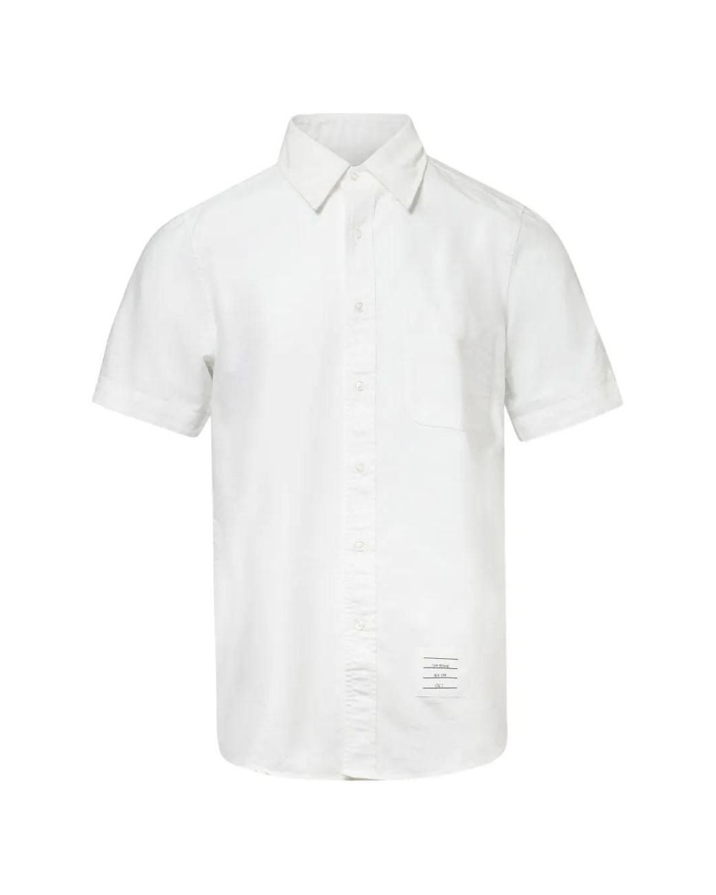 Thom Browne White Straight Short Sleeve Shirt for men