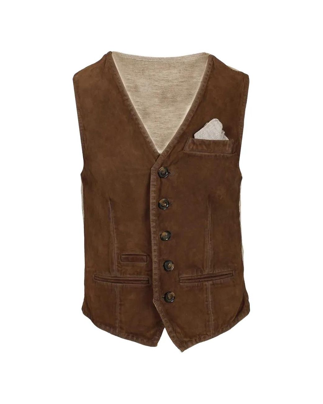 Chaleco Con Paneles De Ante Al Duca D'aosta de hombre de color Brown