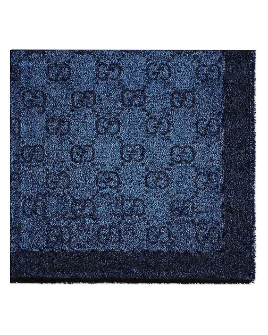 Gucci GG Lamé Jacquard Shawl in Blue for Men | Lyst
