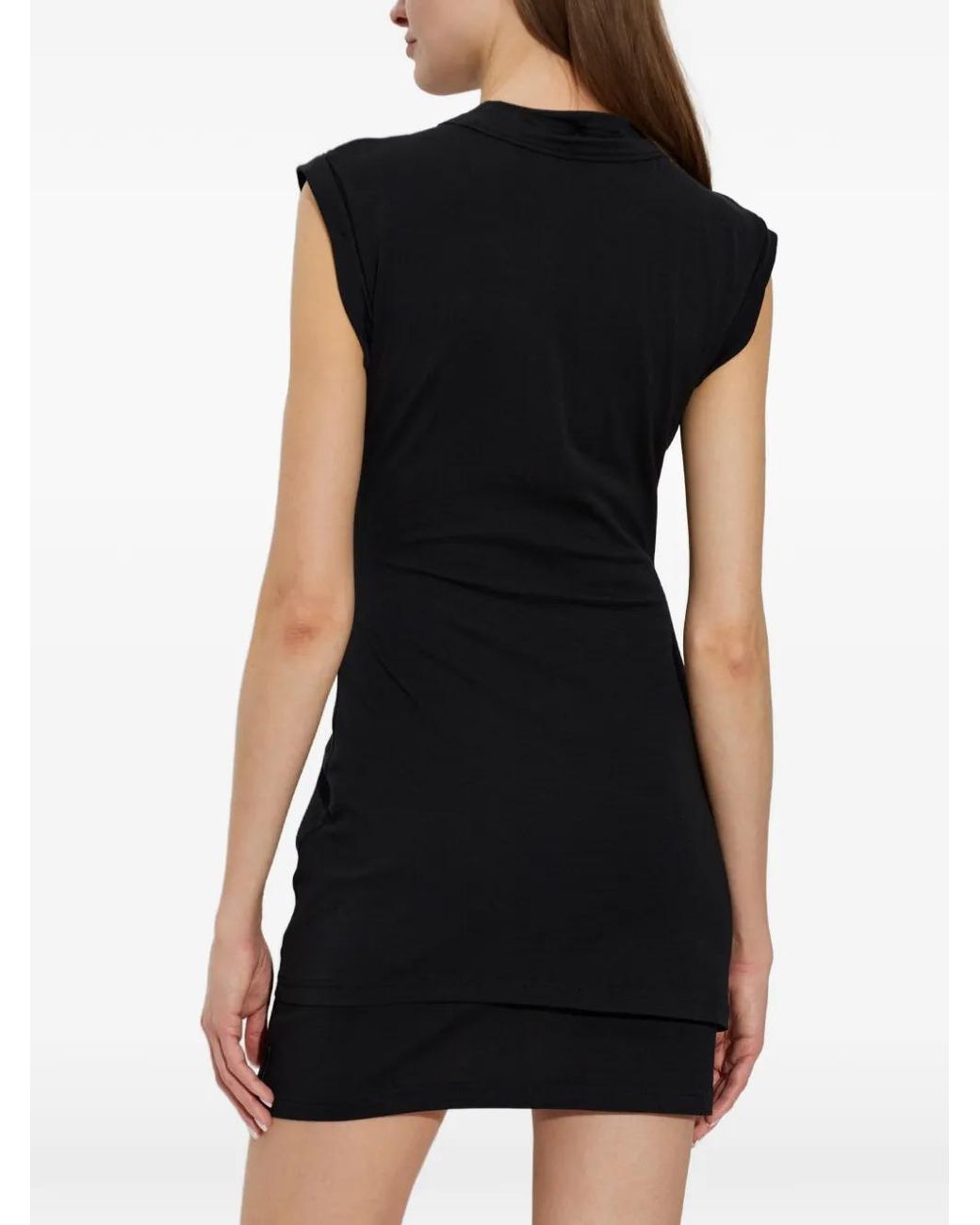 Alexander Wang Black Draped Layered Mini Dress