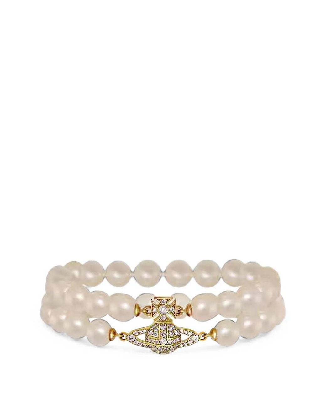 Vivienne Westwood Natural Graziella Orb-Detail Pearl Bracelet