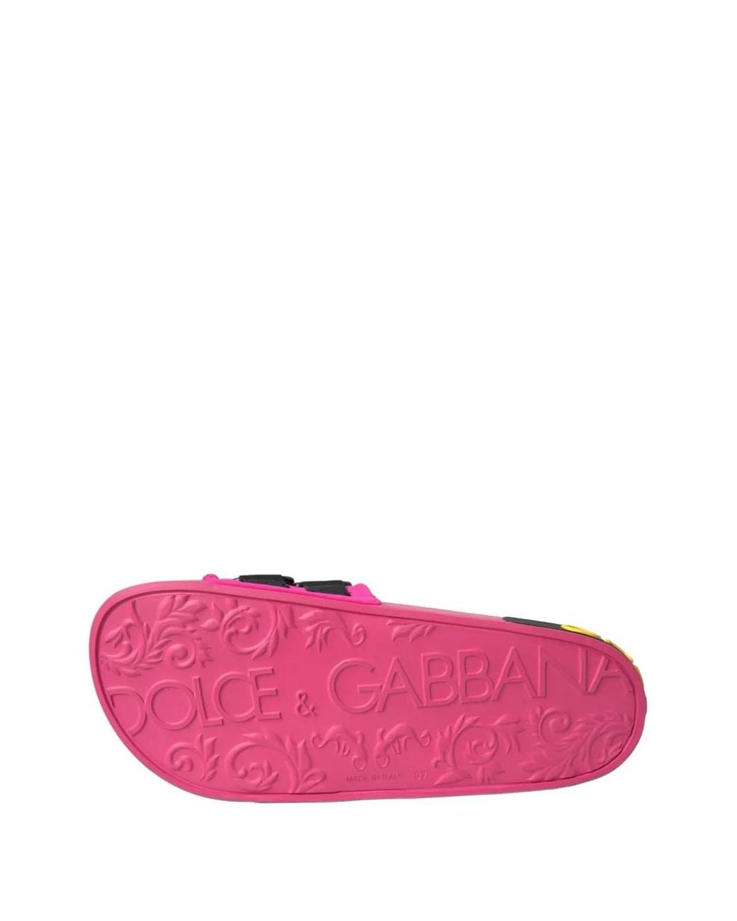 Dolce & Gabbana Pink Logo-Print Touch-Strap Sandals