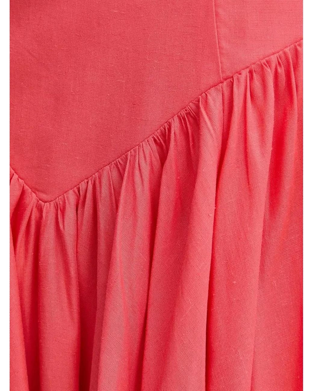 Bardot Halter-Neck Gathered-Skirt Midi Dress