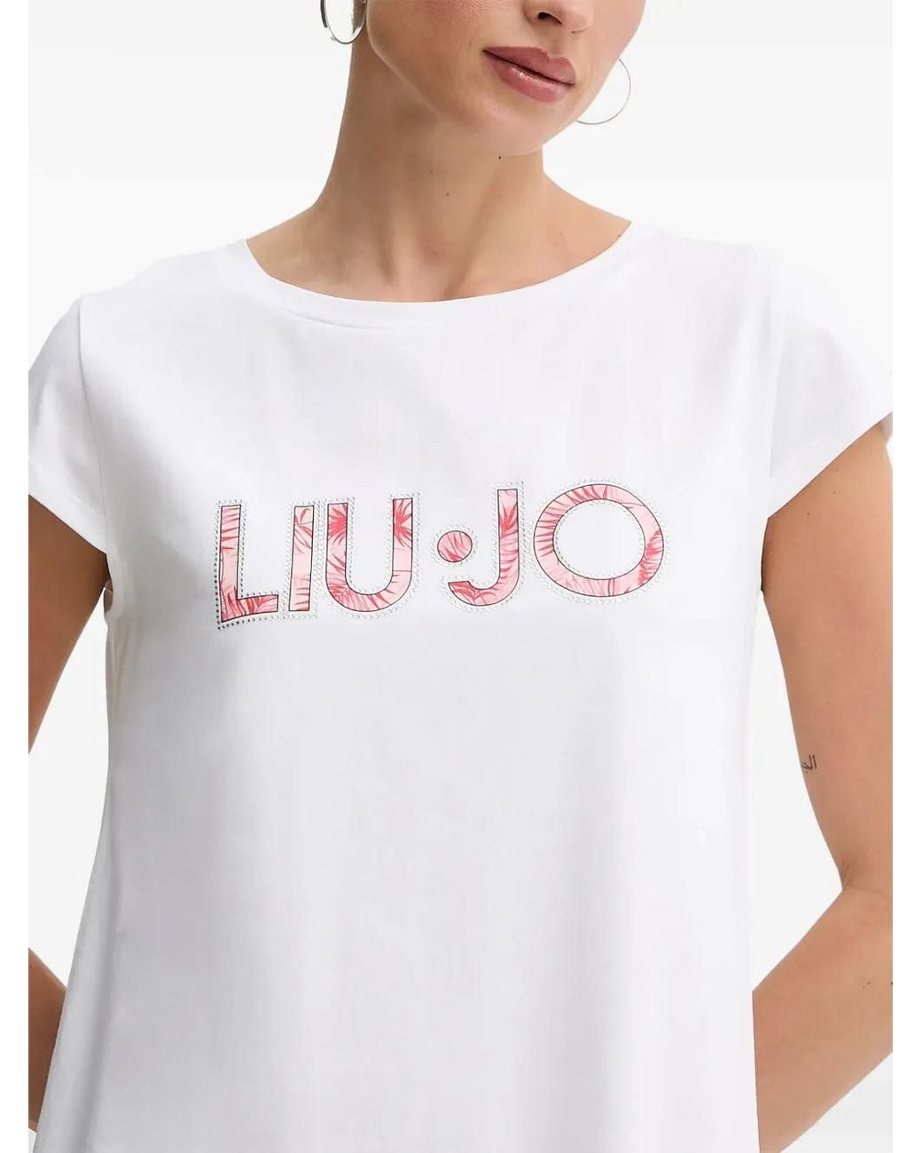Liu Jo White Logo-Print T-Shirt Mini Dress