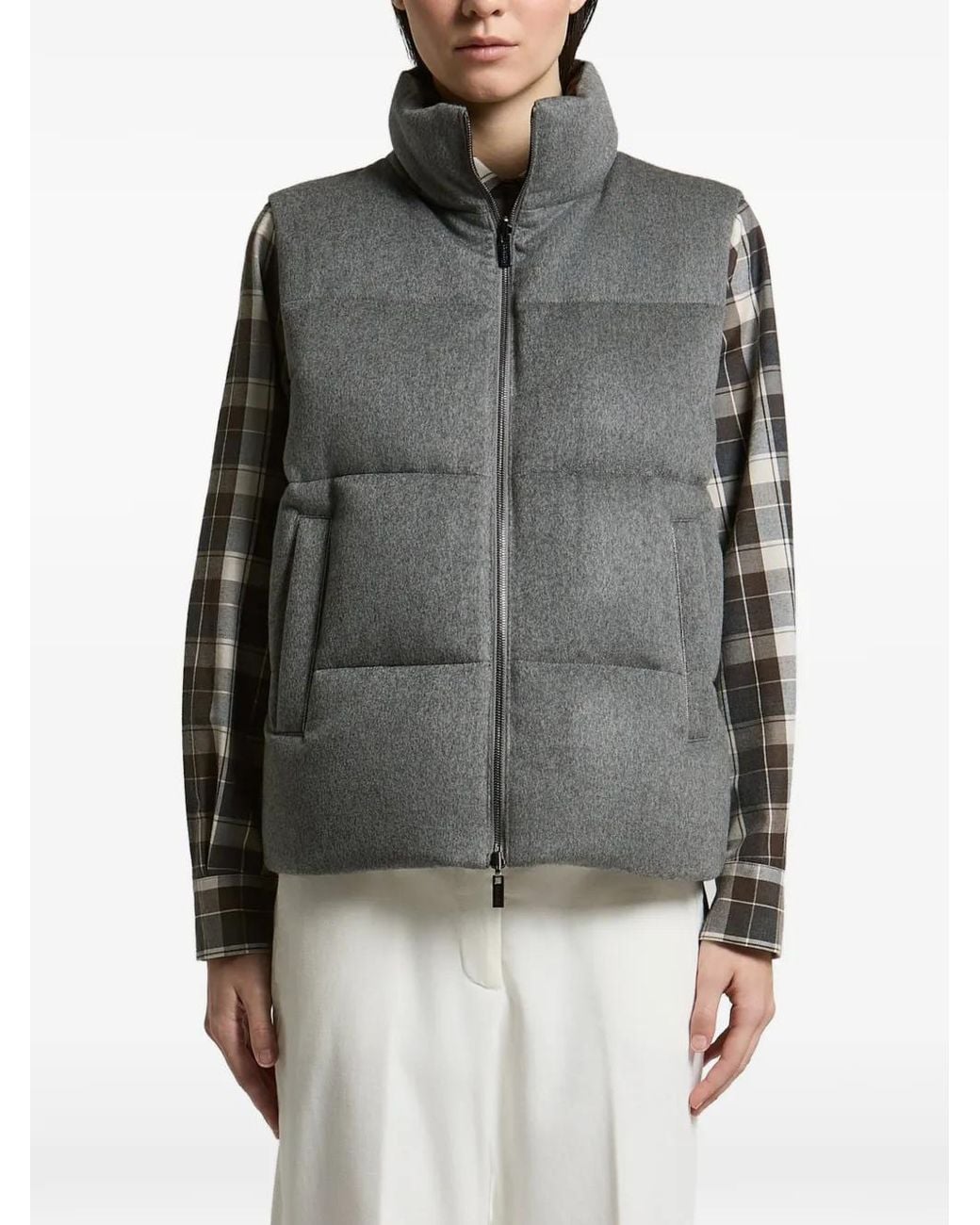 Peserico Gray Reversible Padded Gilet