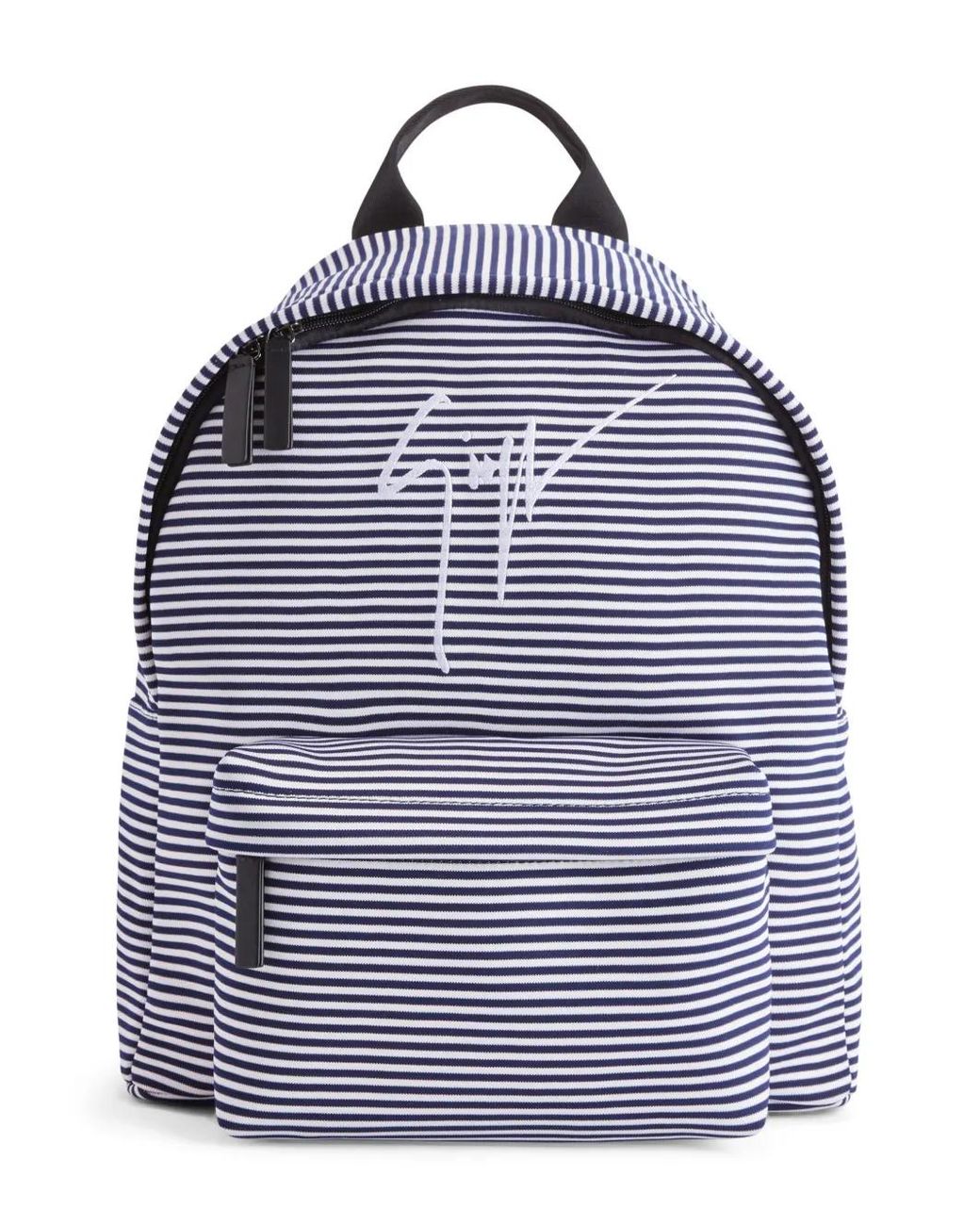 Giuseppe Zanotti Blue Logo-Embroidered Striped Backpack for men