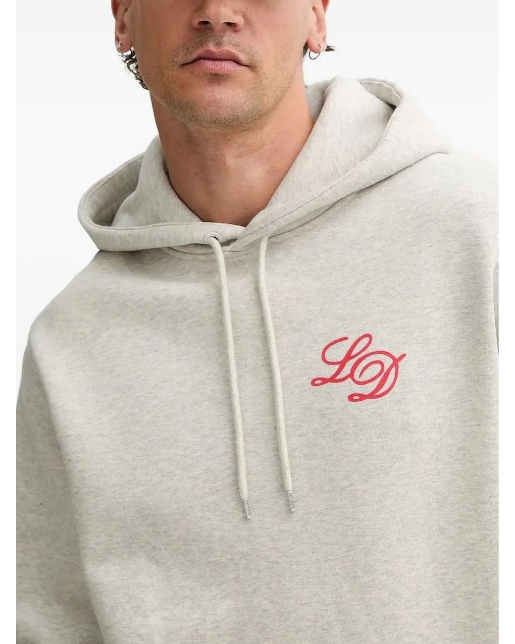 Les Deux White Ld Logo-Embroidered Hoodie for men