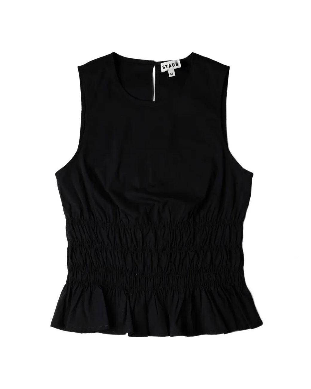 Staud Black Culver Round-Neck Top