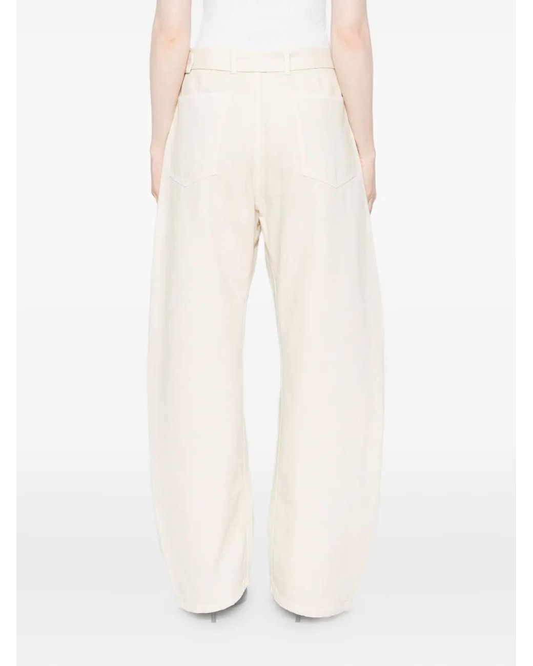 Lemaire White Belted Panelled Jeans